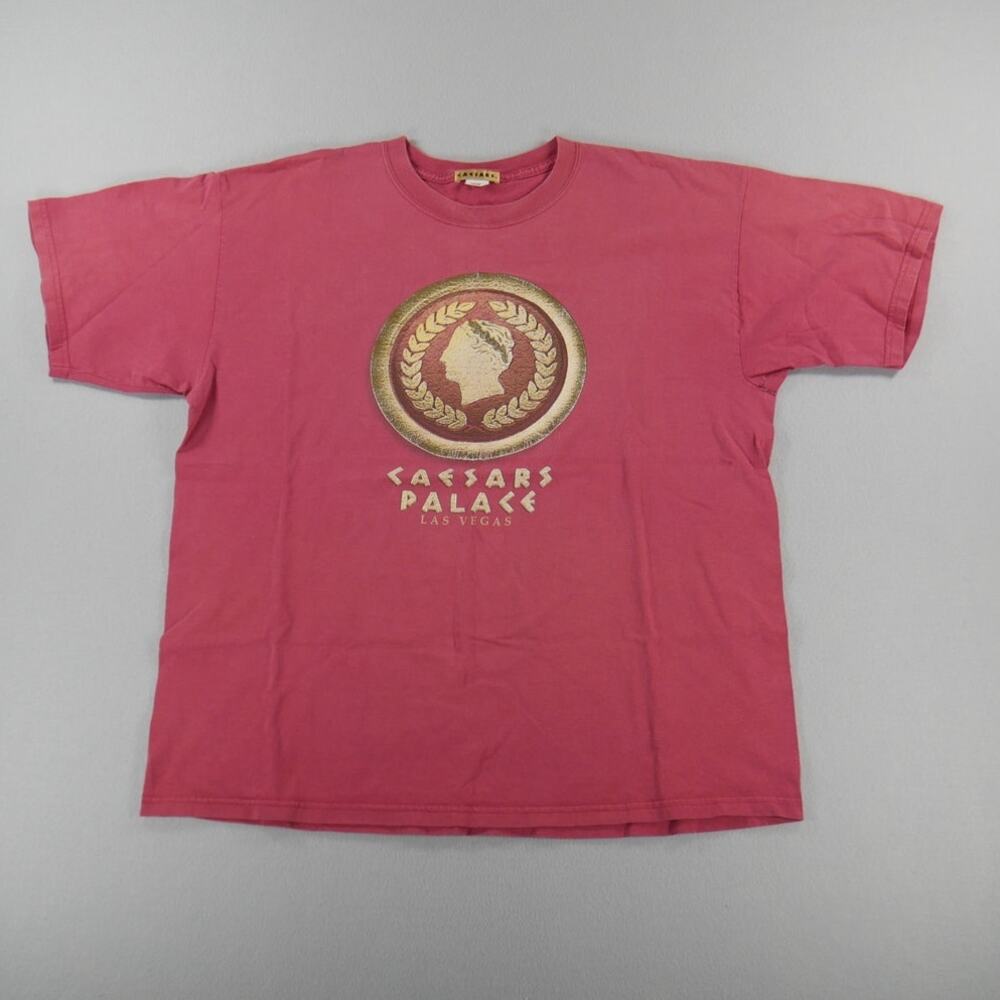 Vintage Y2K Caesars Palace‎ Red Tee Mens Size XL Streetwear Las Vegas Casino